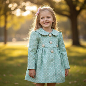 Blueberi Boulevard Dress with Matching Coat Girls Toddler 4 Green Formal Party